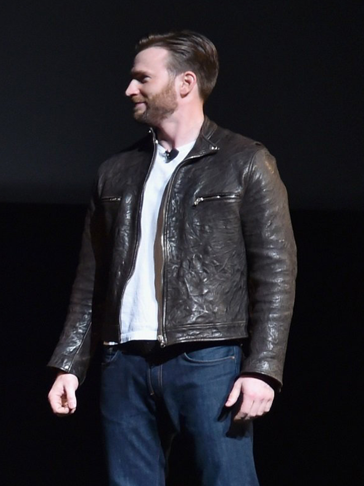 chris evans brown jacket